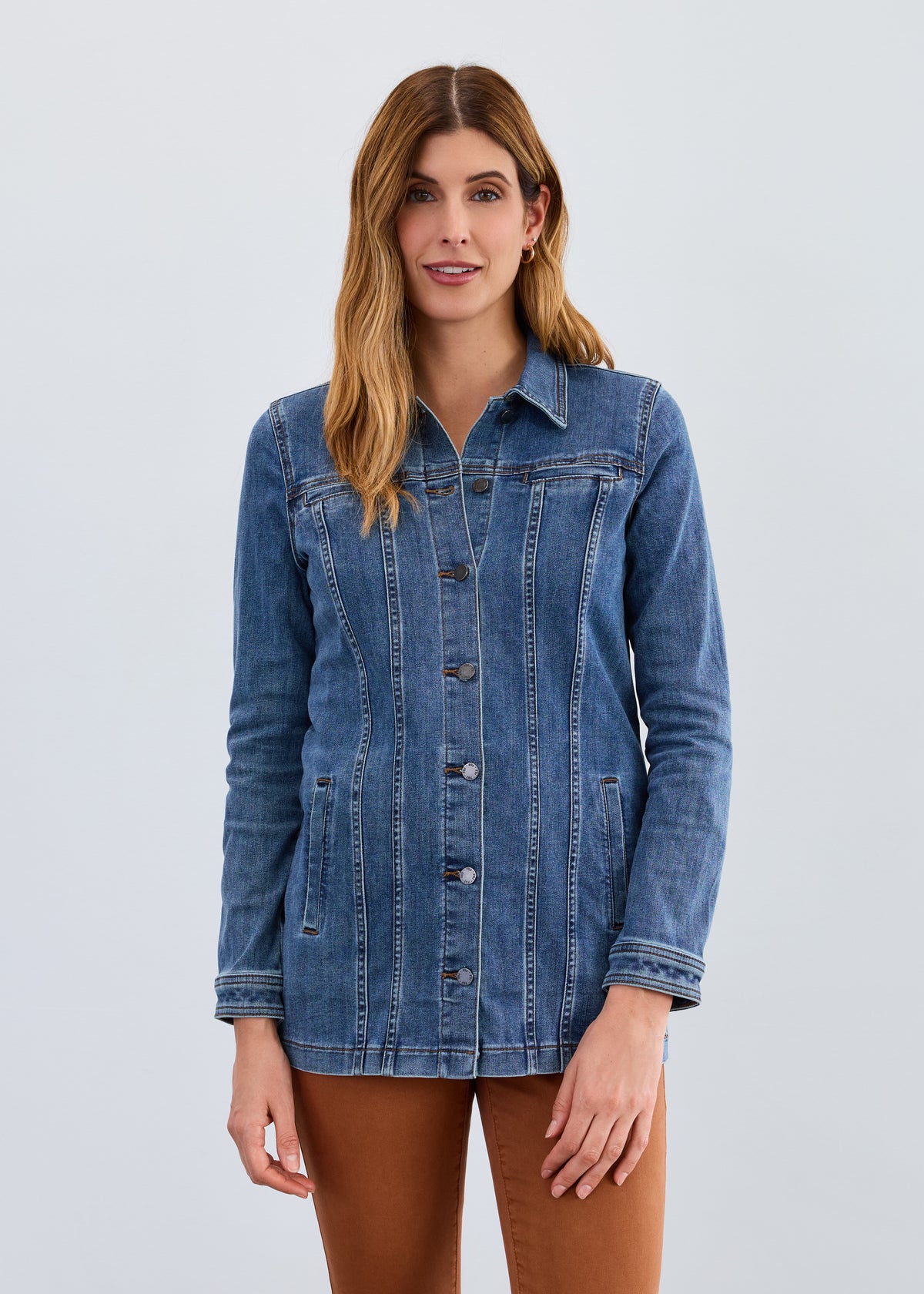 Long Denim Jacket, Dark Indigo – French Dressing Jeans Inc