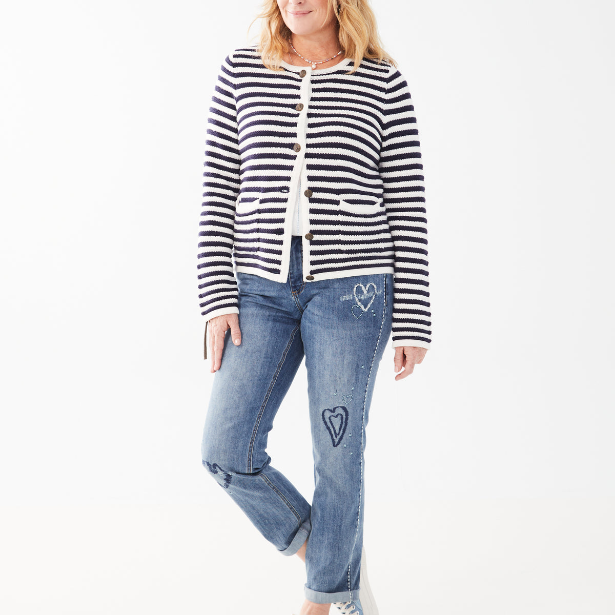 Fine Gauge Cotton Cardigan Jacket French Dressing Jeans Inc.