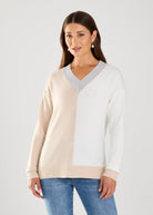 LONG SLEEVE COLOR BLOCK SWEATER