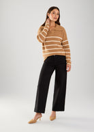 COLLARED STRIPE SWEATER