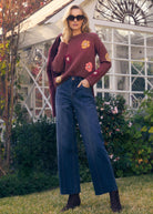 Floral intarsia sweater