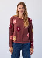 Floral intarsia sweater