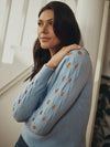 Long Sleeve V-Neck Sweater, Ice Blue
