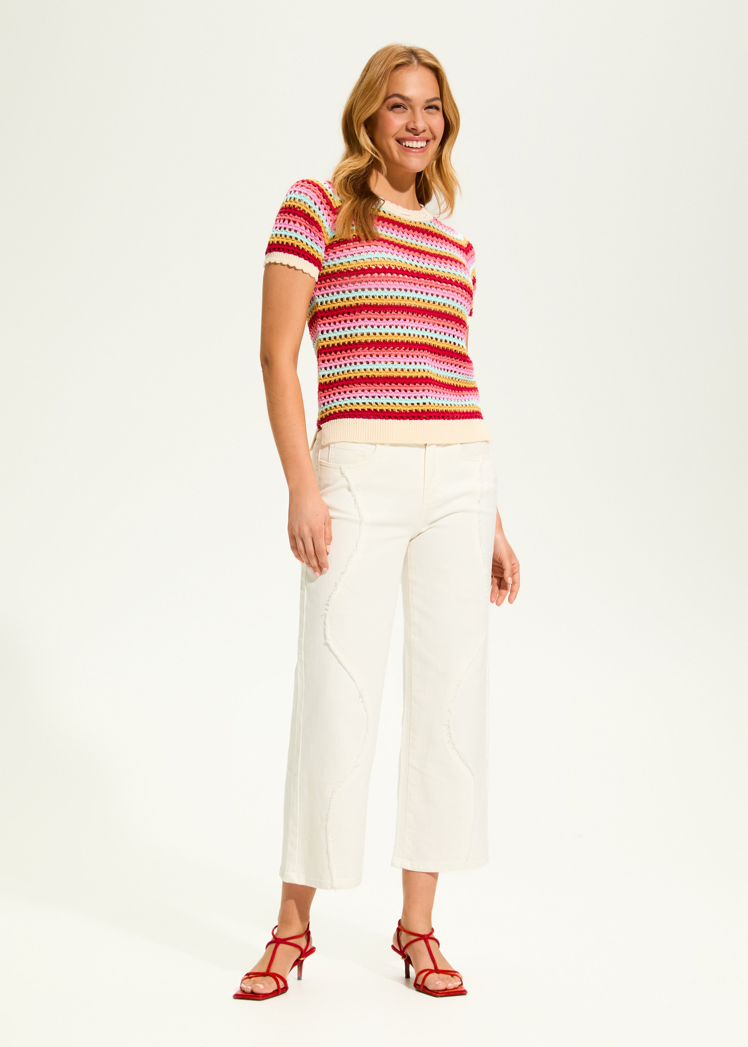 Crochet Knit Top, Multi Stripe – French Dressing Jeans Inc.