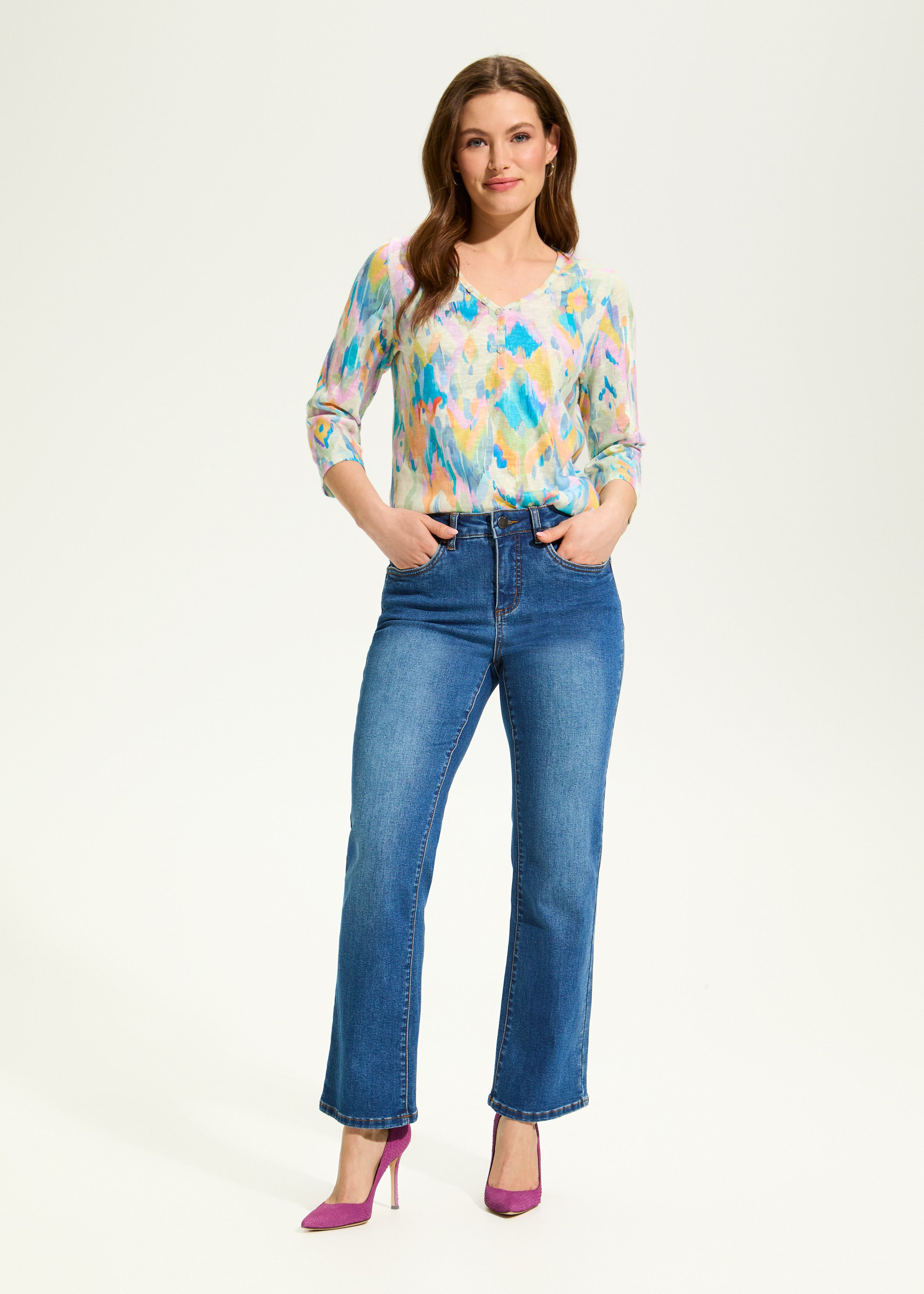 3/4 Sleeve Henley Top, Trailblazer – French Dressing Jeans Inc. 3/4 Sleeve Henley Top, Trailblazer – French Dressing Jeans Inc.