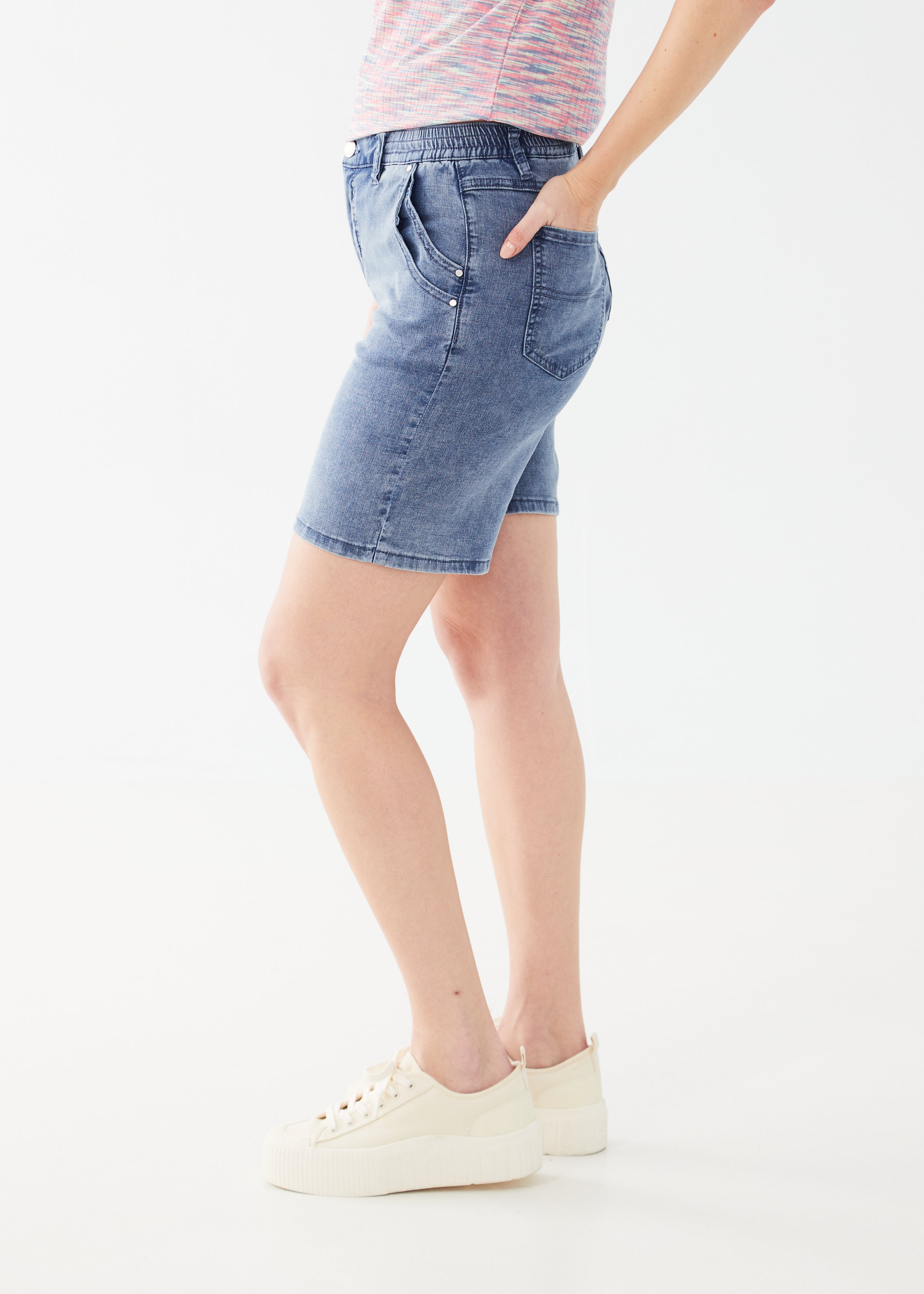 Pull-On Lightweight Denim Shorts – French Dressing Jeans Inc. Pull-On Lightweight Denim Shorts – French Dressing Jeans Inc.