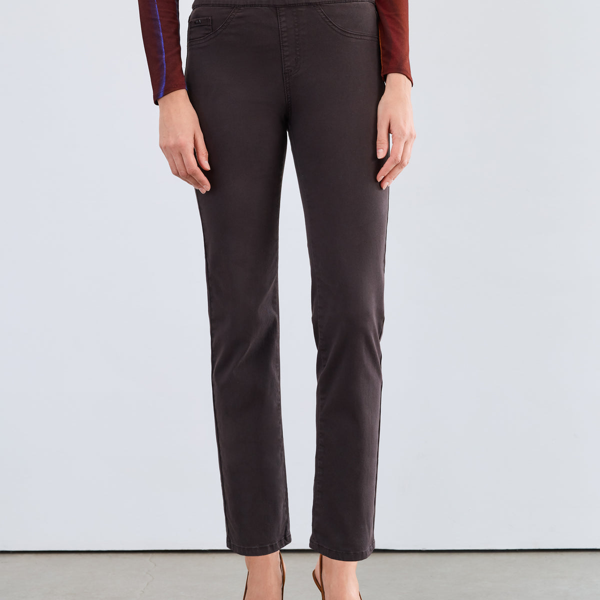 Pull-On Straight Ankle Denim, Rich Brown – French Dressing Jeans Inc.