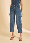Girlfriend Barrel Ankle Denim, Medium Wash