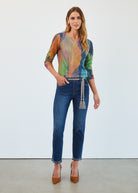 Long sleeve notch neck top