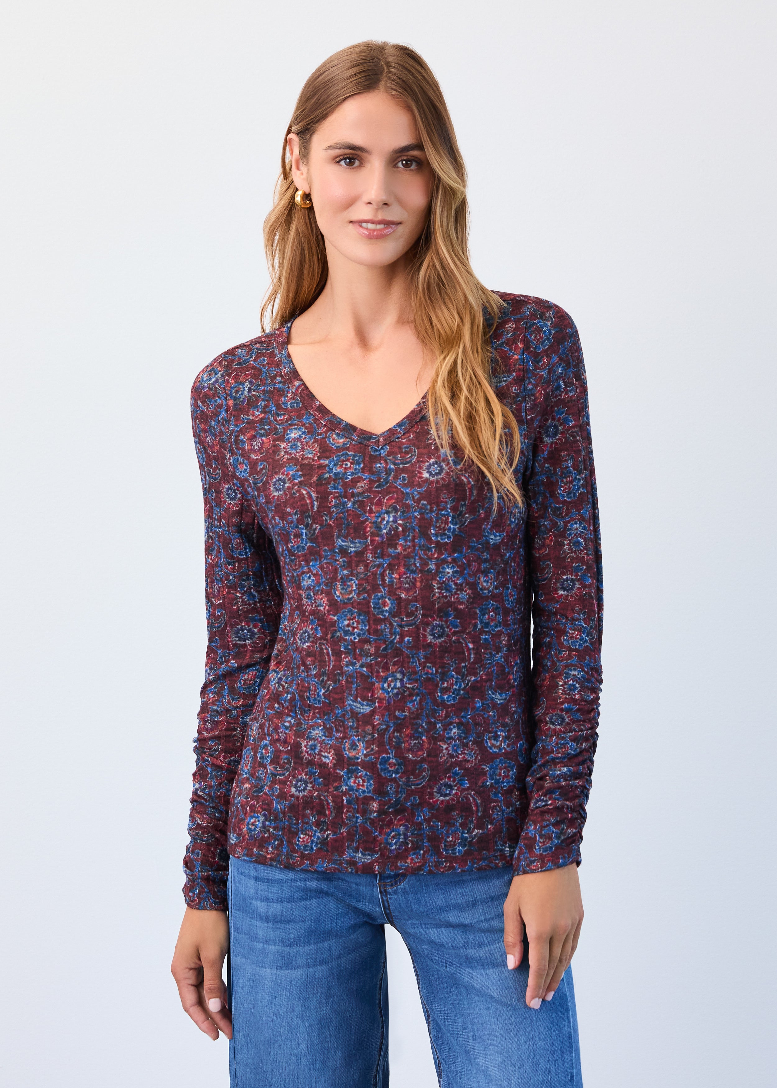 Long sleeve v-neck top