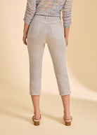 Back view of taupe cropped jeans, featuring patch pockets by French Dressing Jeans (FDJ)