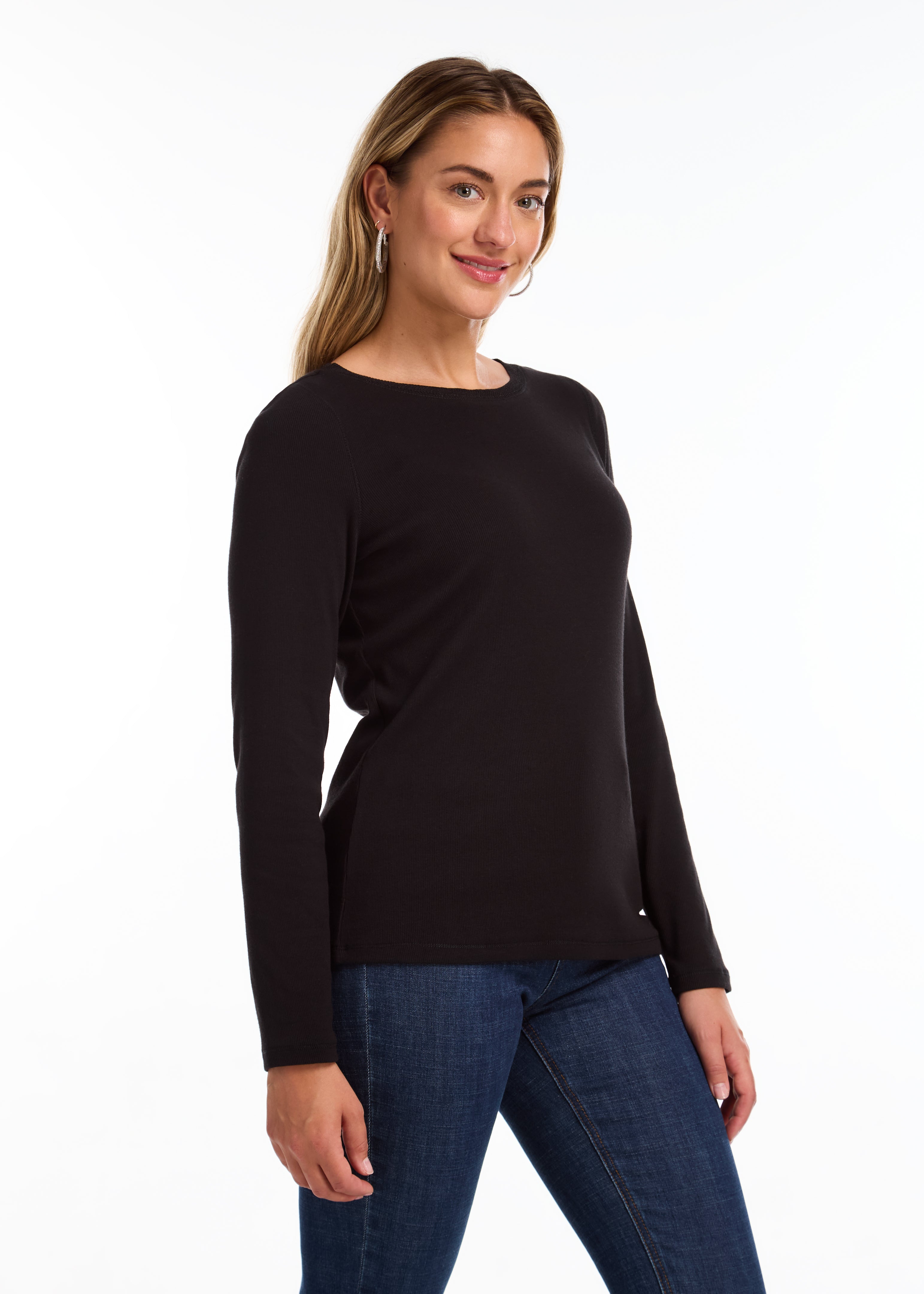 LONG SLEEVE BOAT NECK TOP