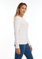 LONG SLEEVE BOAT NECK TOP