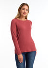 LONG SLEEVE BOAT NECK TOP