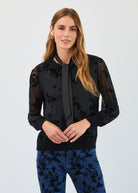 Flocked mesh sweatshirt