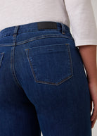 Close-up of back waistband and pockets on Delight wide-leg jeans by French Dressing Jeans (FDJ)
