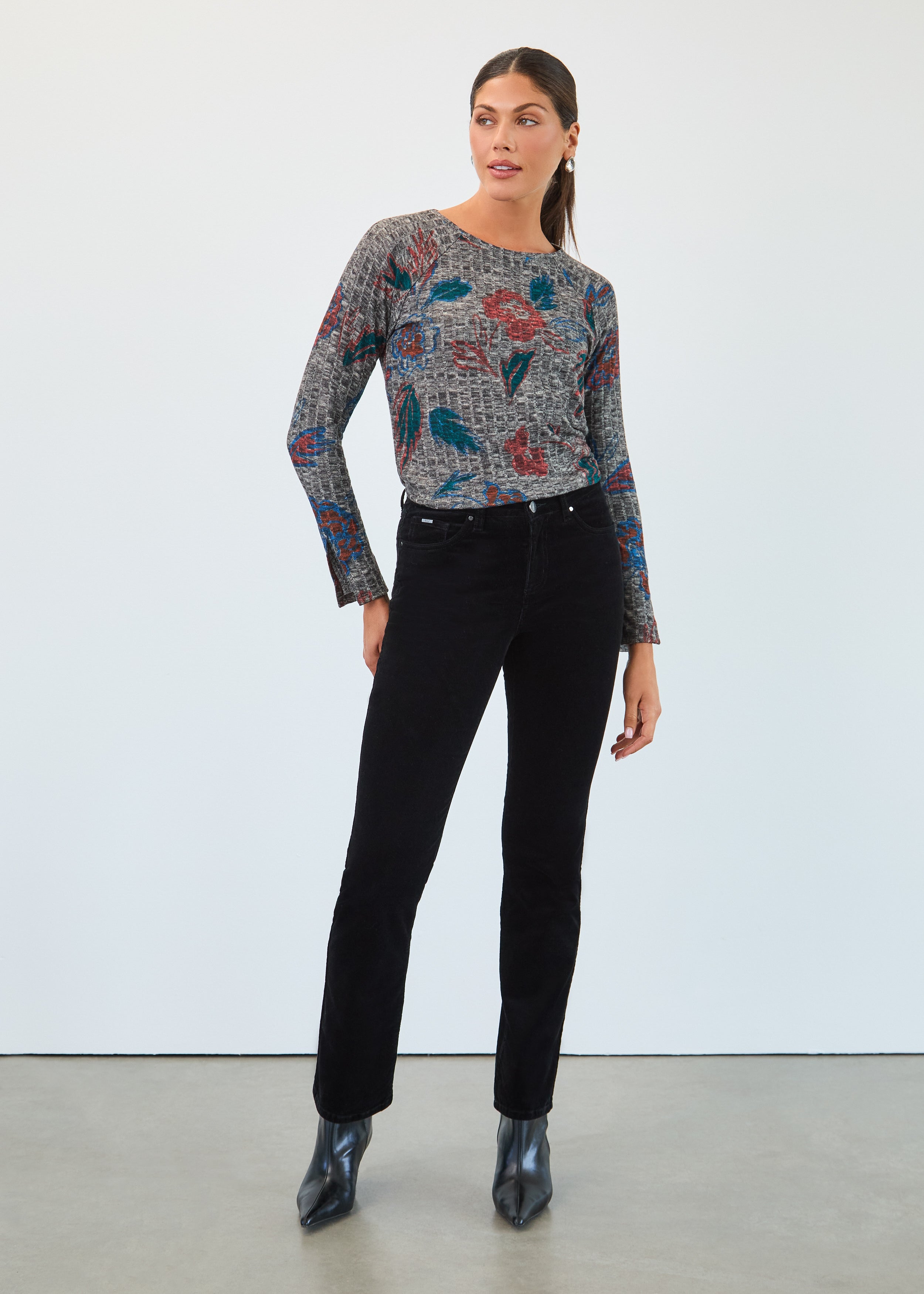 Long sleeve rib top