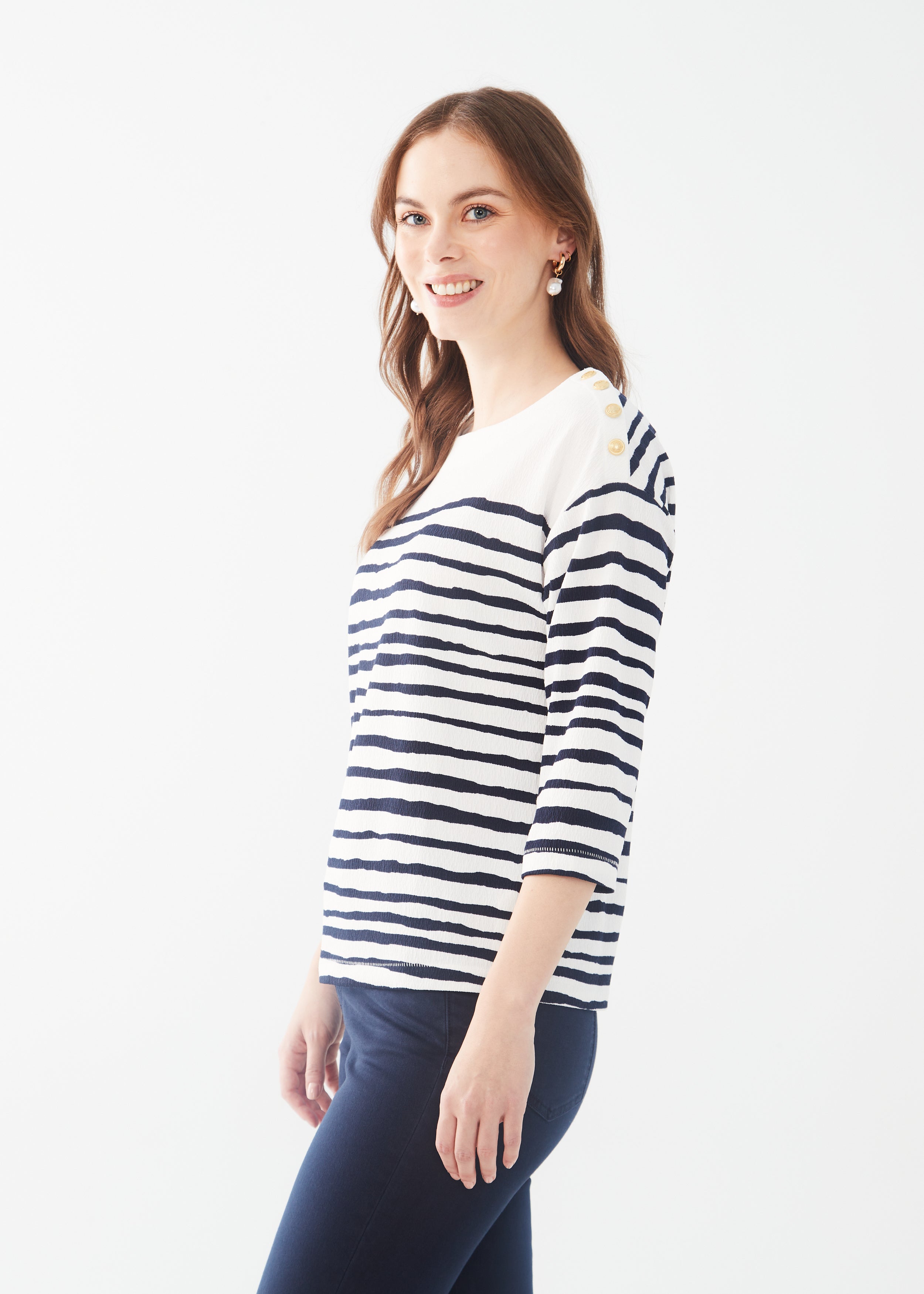 トップス draw drawers Lace Boat Neck T-shirts 3464964_TXDS_SIDE.jpg?v=