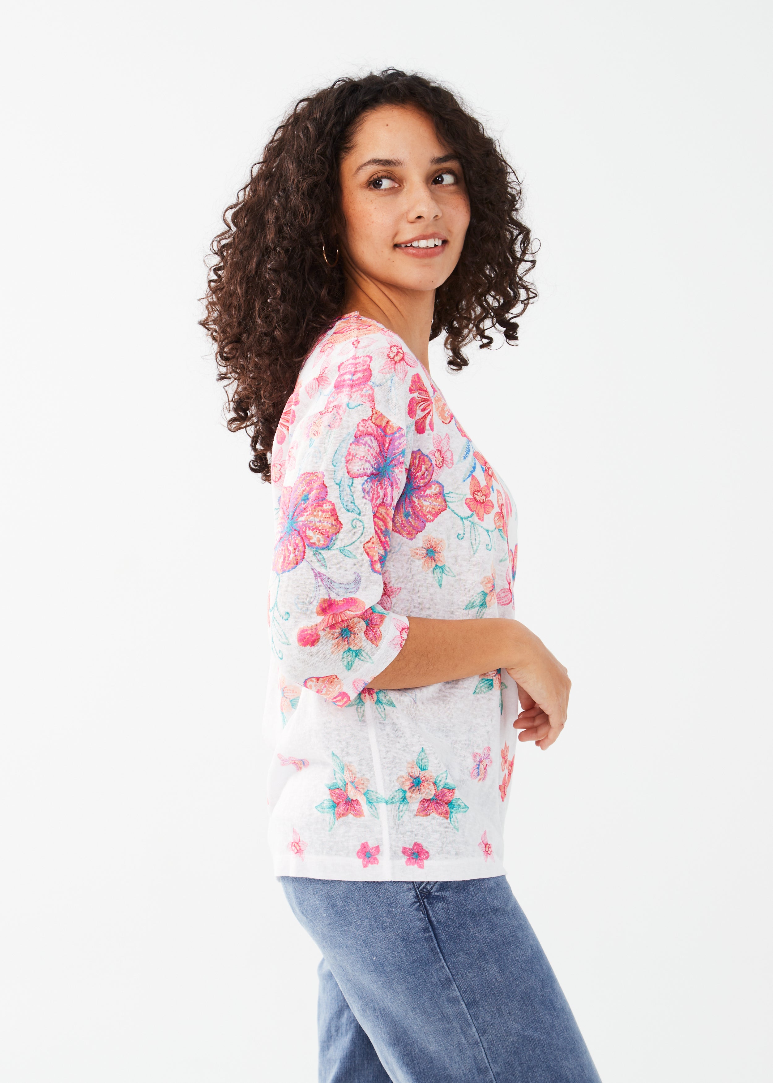 DROP SHOULDER 3-4 SLEEVE TOP