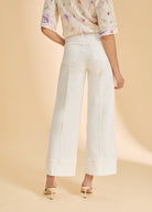 Back view of white wide-leg jeans with patch pockets by French Dressing Jeans (FDJ)