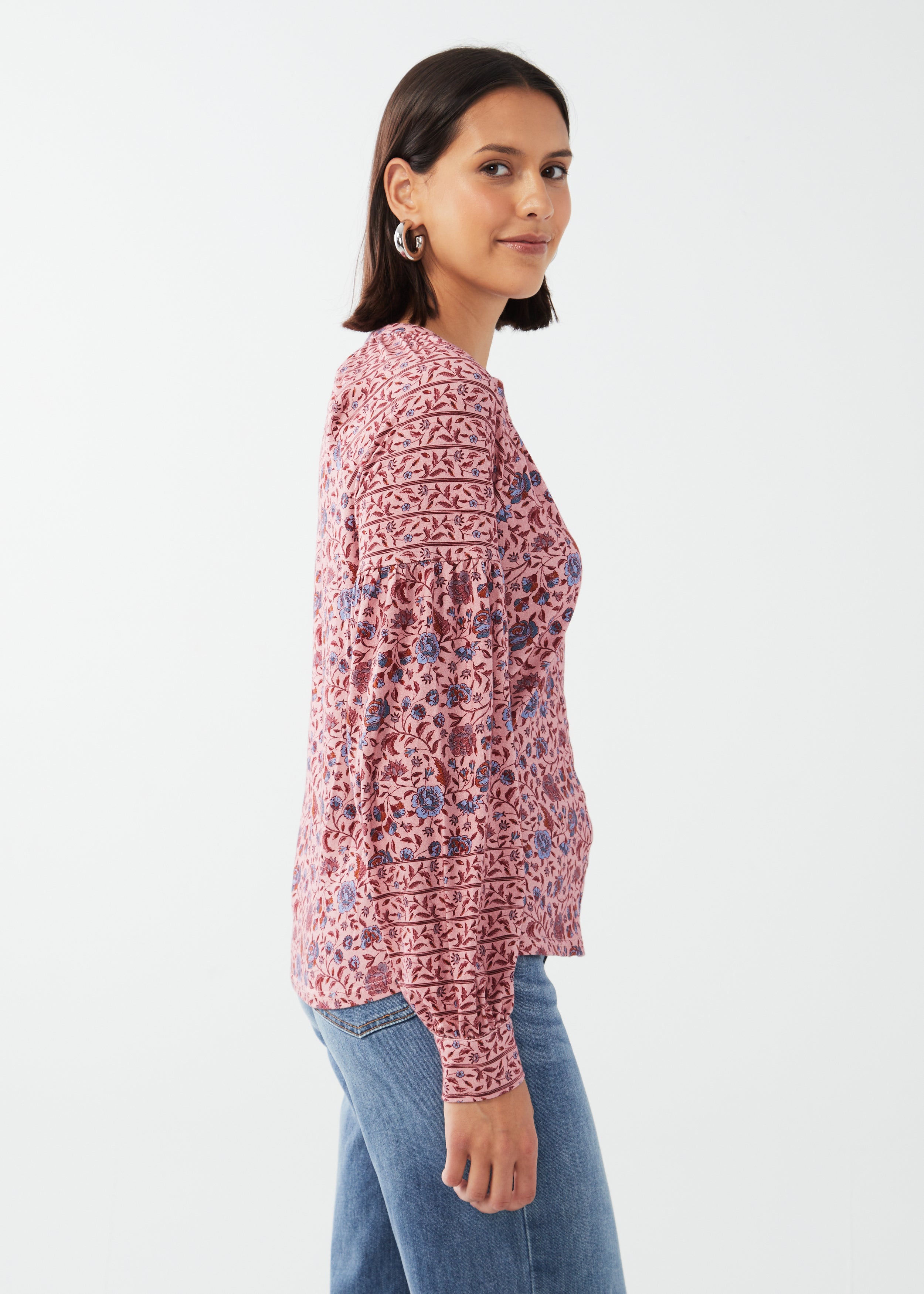 PRINTED KNIT LONG SLEEVE SHIRT