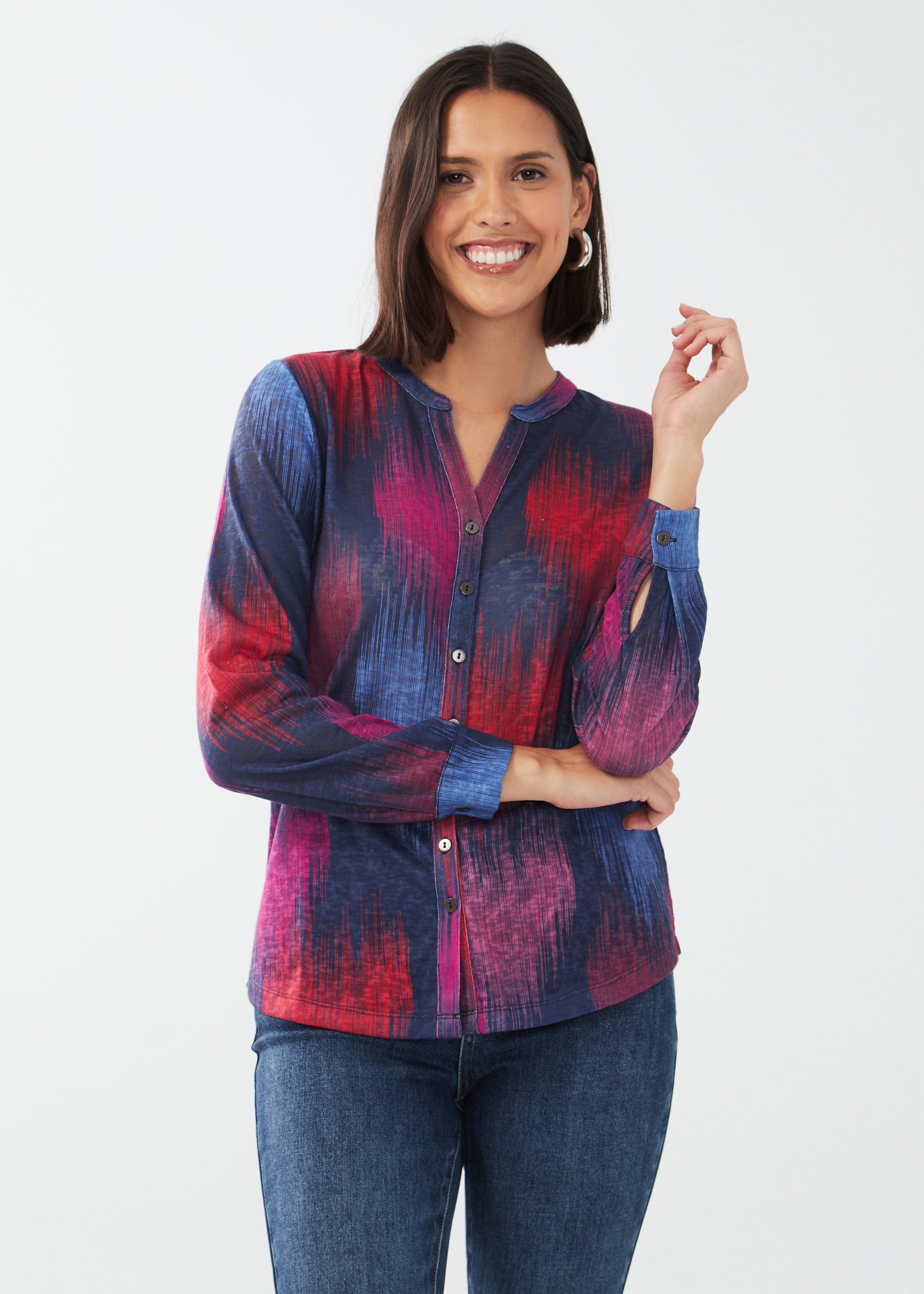 printed long sleeve shirt