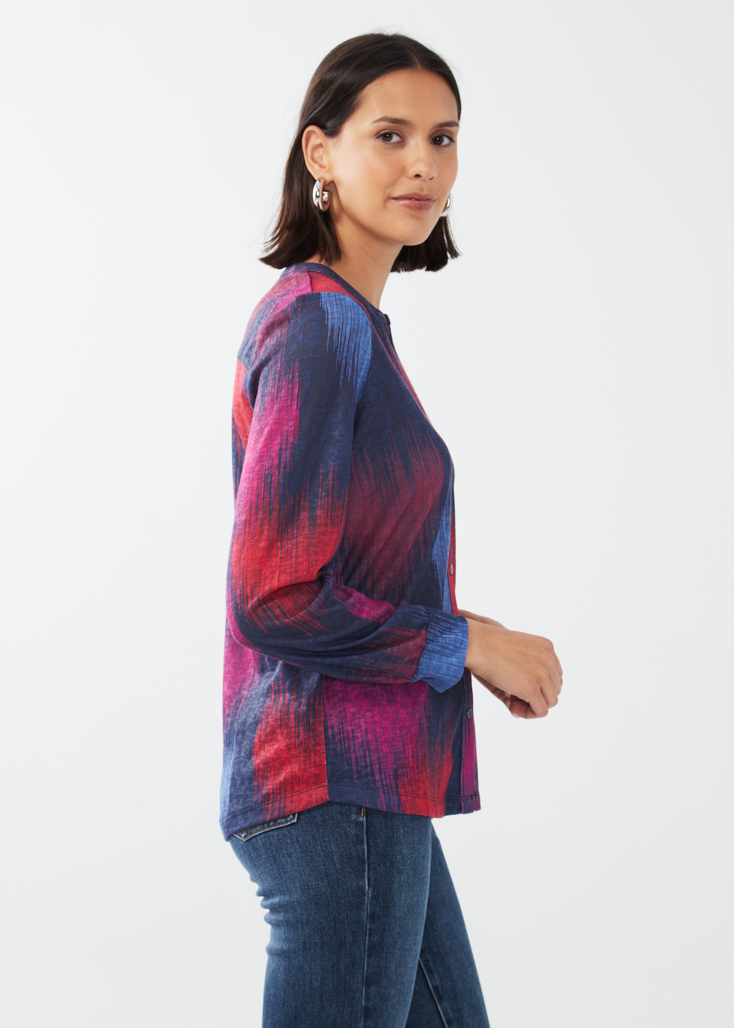 printed long sleeve shirt