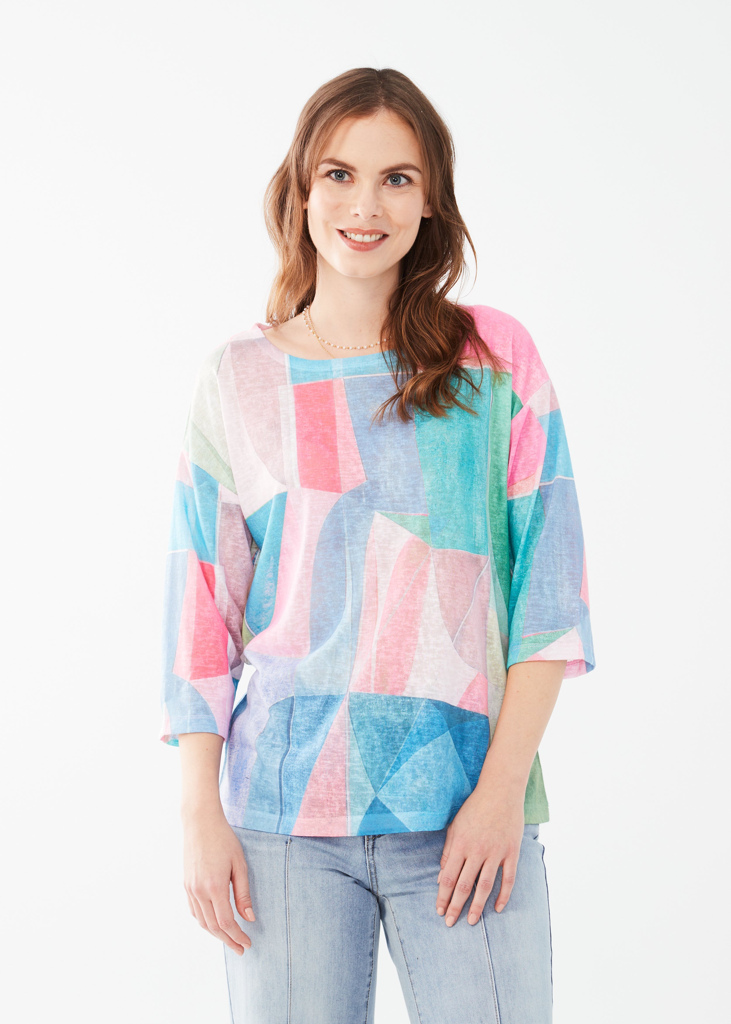 DROP SHOULDER 3-4 SLEEVE TOP