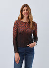 long sleeve boat neck top