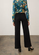 Back view of black wide leg denim showcasing back patch pockets by French Dressing Jeans (FDJ) par French Dressing Jeans (FDJ)