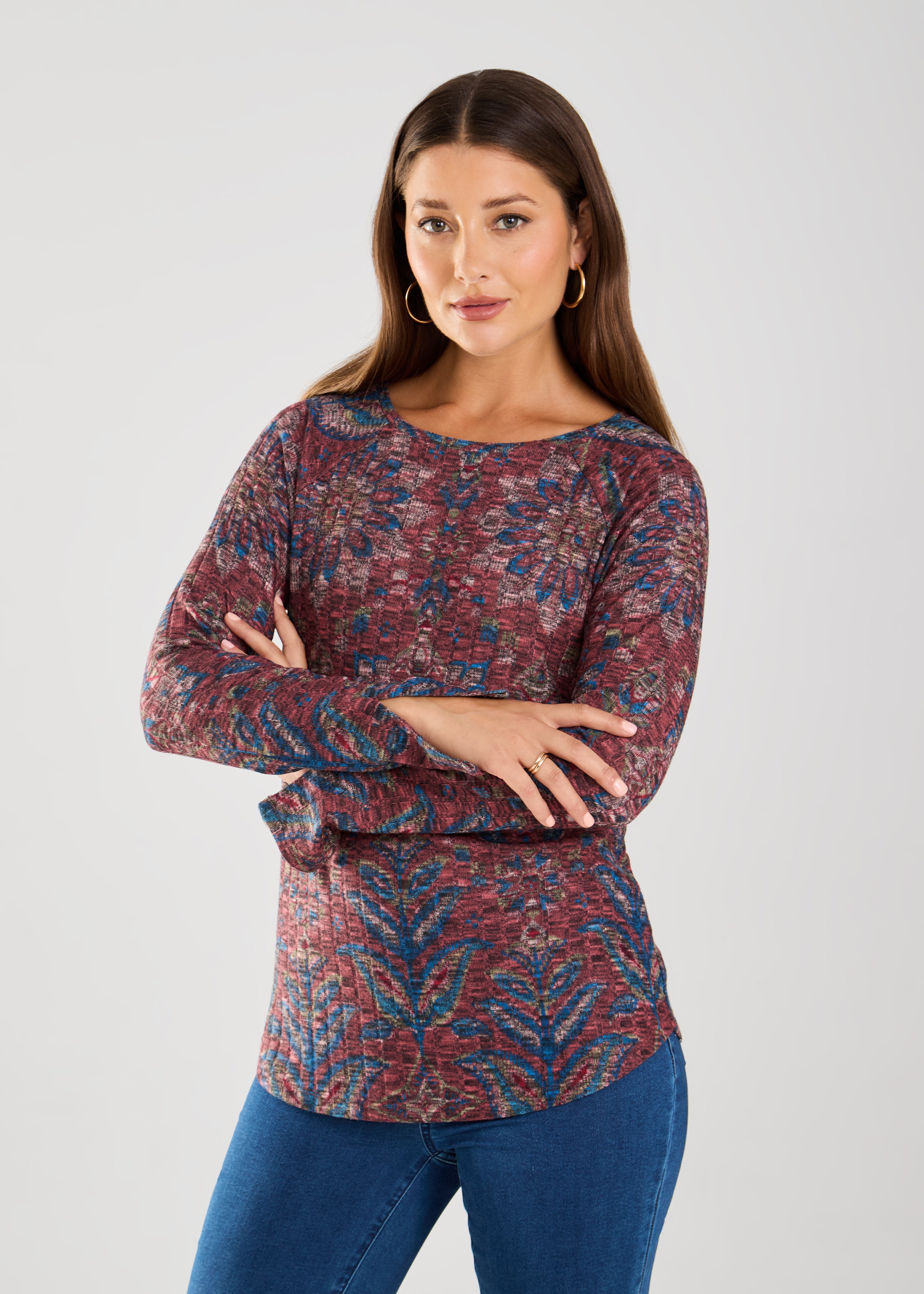 LONG SLEEVE RIB TOP