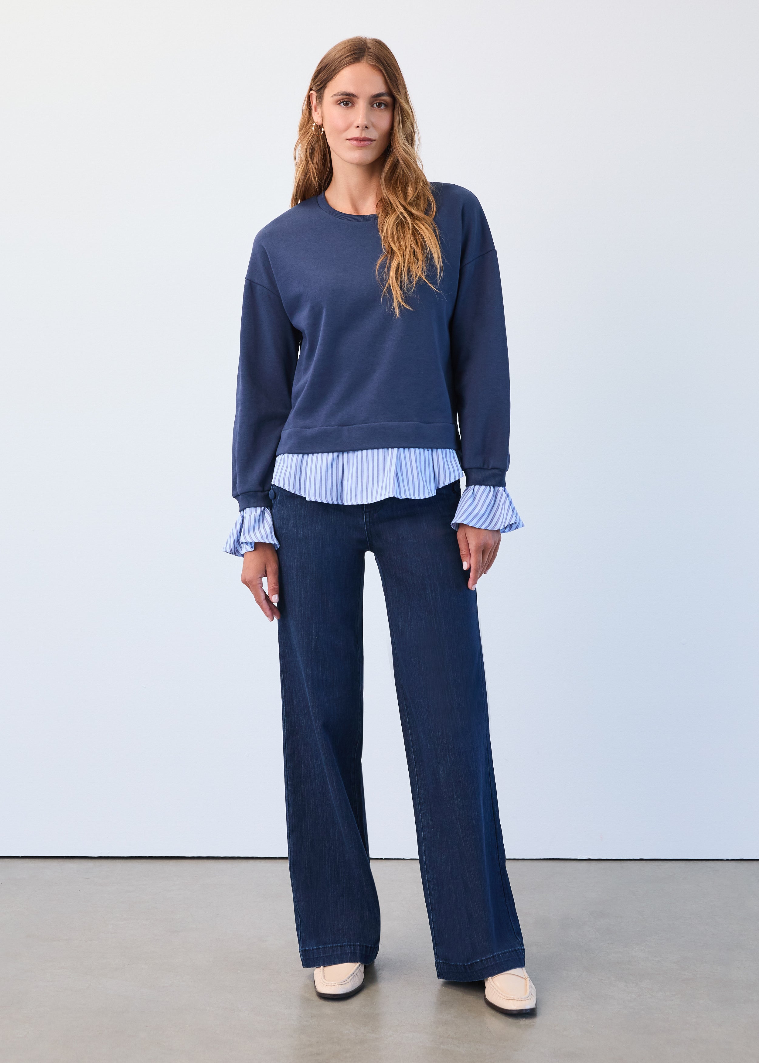 Long sleeve two-for sweater