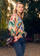 Long sleeve border striped top