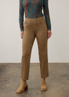 Front view of camel pull-on straight ankle denim showing mid-rise fit by French Dressing Jeans (FDJ) par French Dressing Jeans (FDJ)