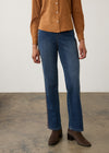 Front view of medium blue jeans with subtle side stitching detail by French Dressing Jeans (FDJ) par French Dressing Jeans (FDJ)