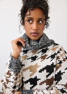 Detailed view of patterned sweater focusing on neckline and texture by French Dressing Jeans (FDJ)
