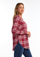 POPOVER CHECK TEXTURED TUNIC