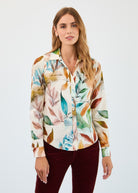 Long sleeve split neck shirt