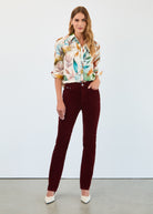 Long sleeve split neck shirt