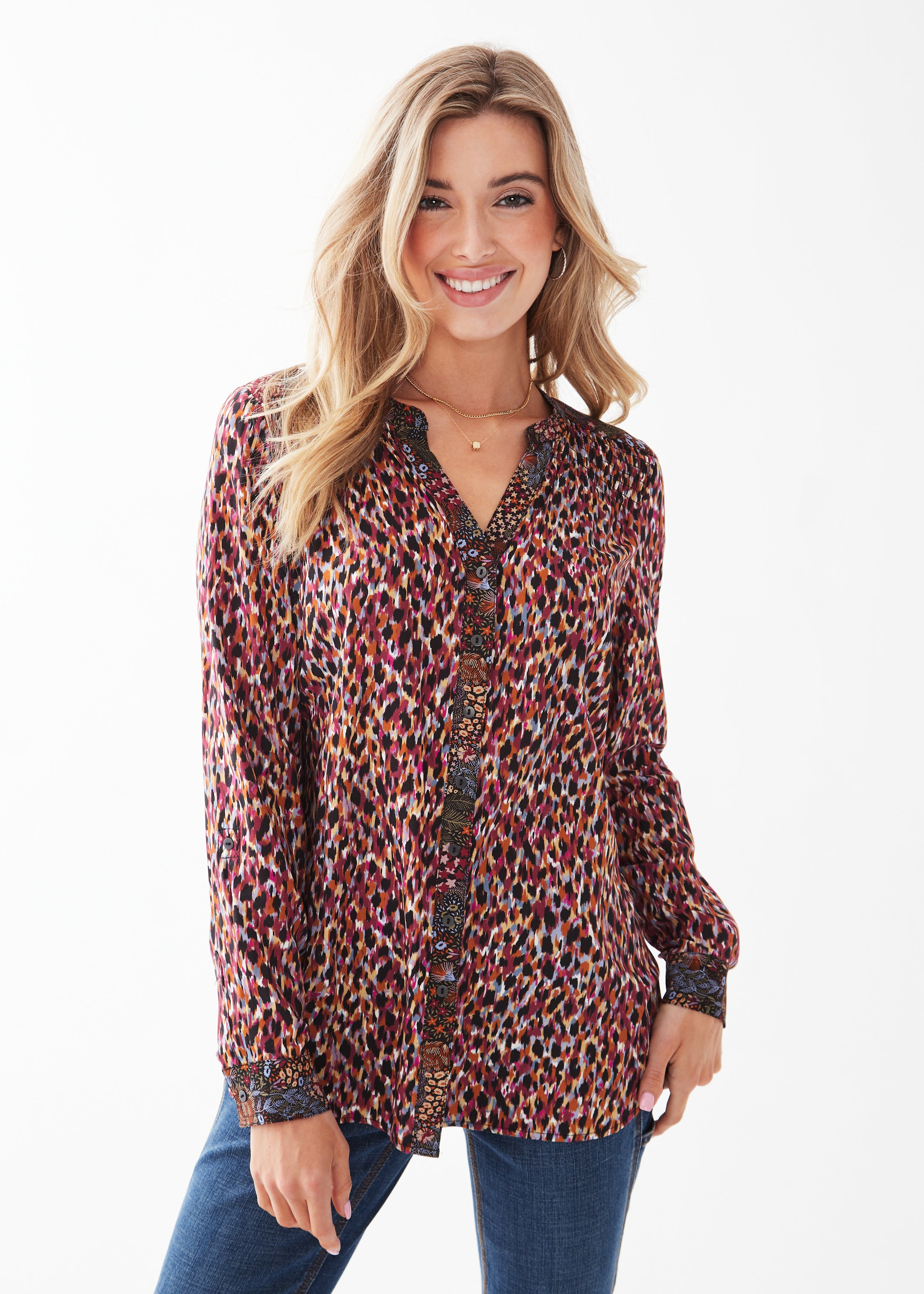 DUAL PRINT LONG SLEEVE SHIRT