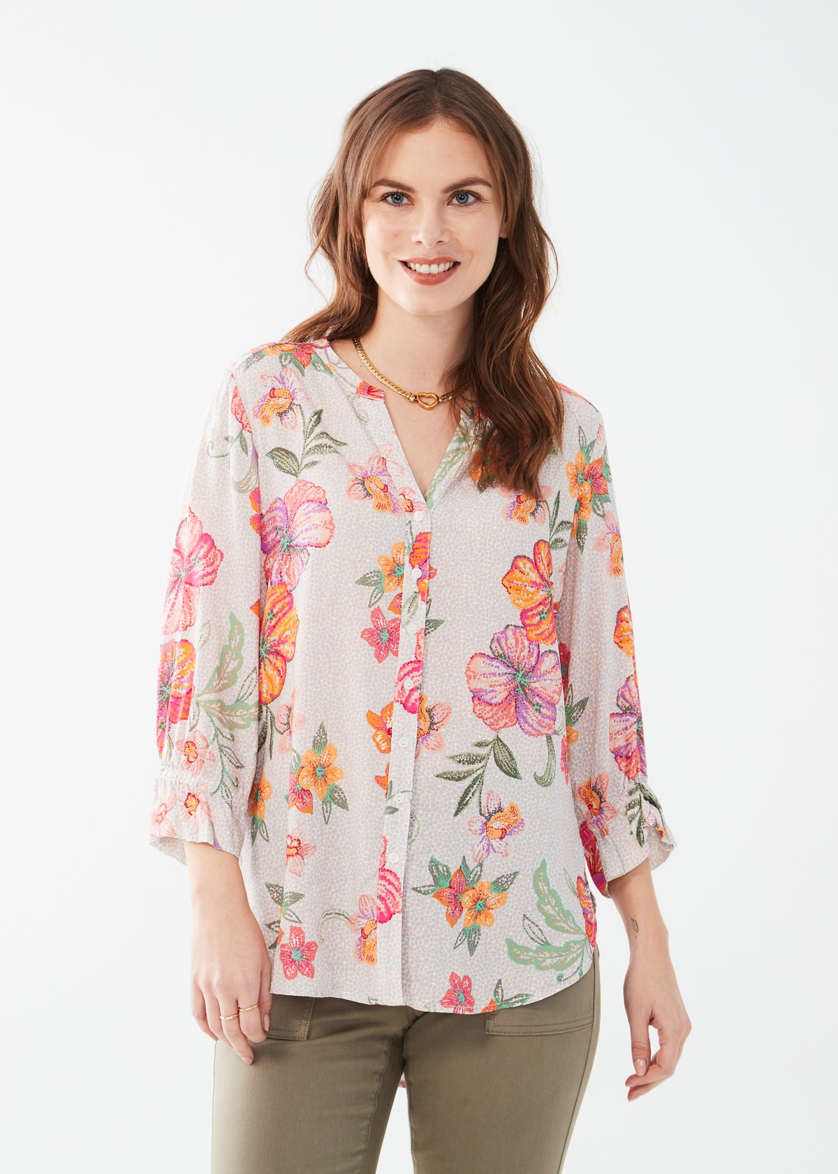 Slit Detail 3/4 Sleeve Shirt – French Dressing Jeans Inc