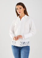 LONG SLEEVE LACE DETAIL SHIRT