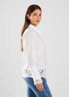 LONG SLEEVE LACE DETAIL SHIRT