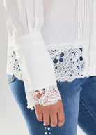 LONG SLEEVE LACE DETAIL SHIRT