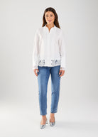 LONG SLEEVE LACE DETAIL SHIRT