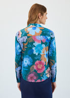 Long sleeve split neck shirt