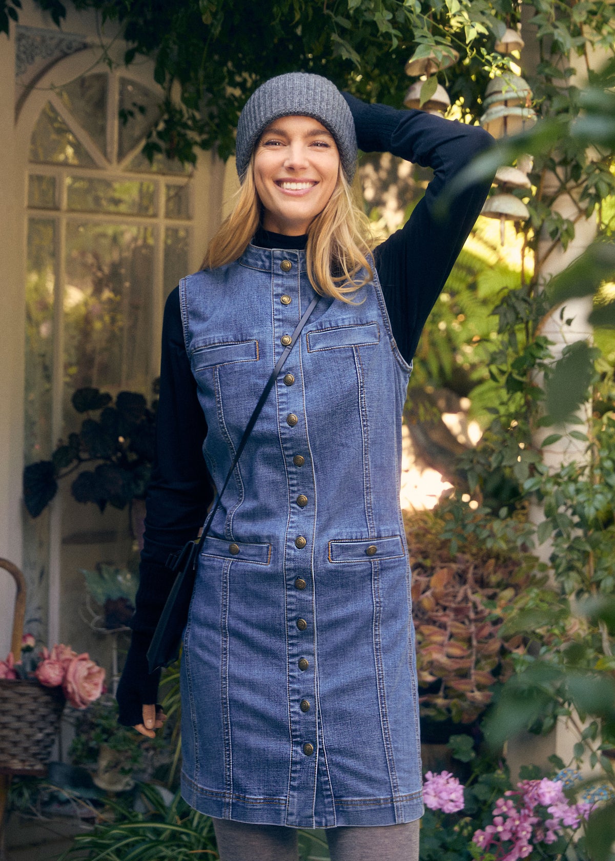 Long Denim Vest/Dress, Medium Blue  French Dressing Jeans Inc.