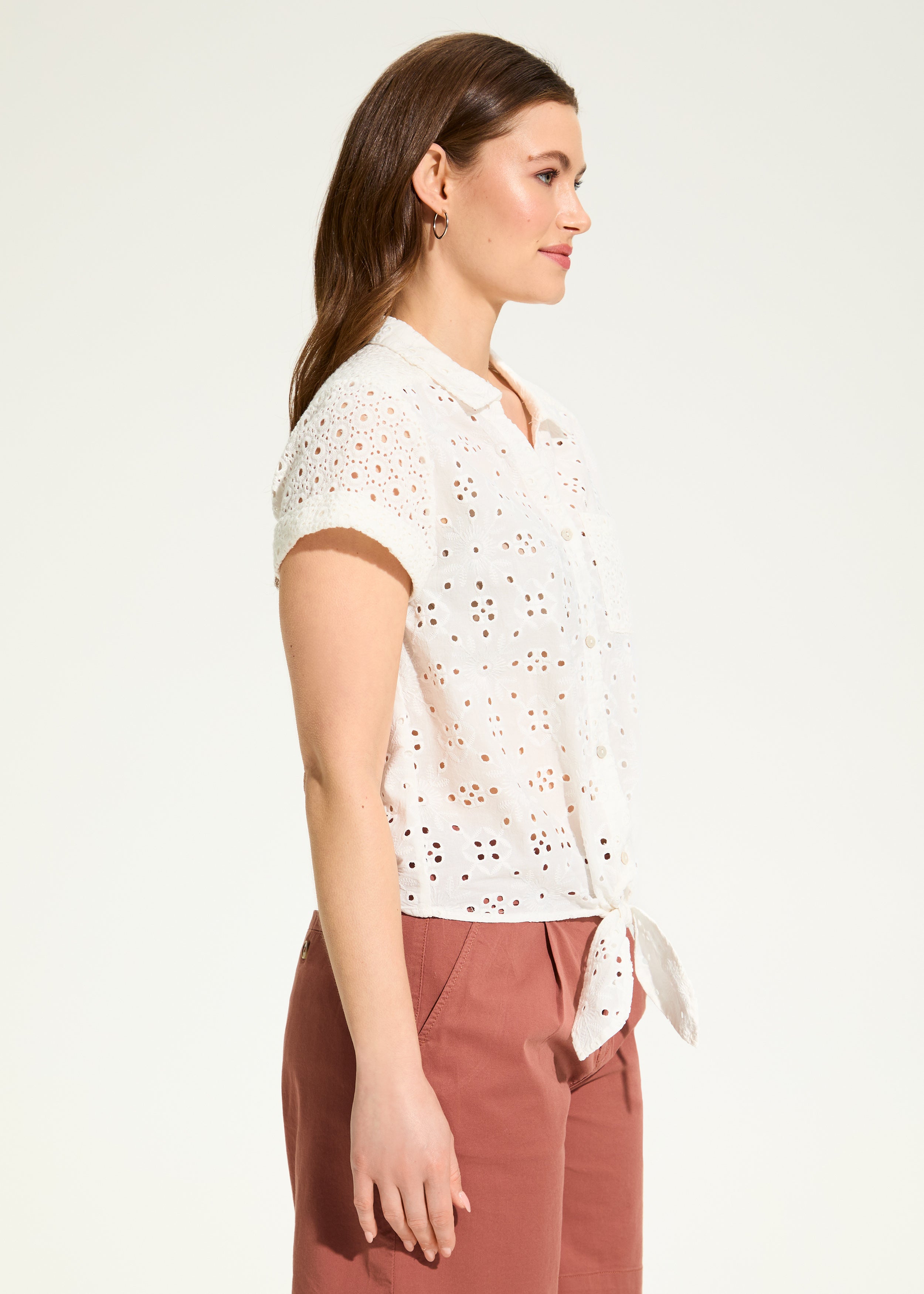 Eyelet Lace Short Sleeve Top