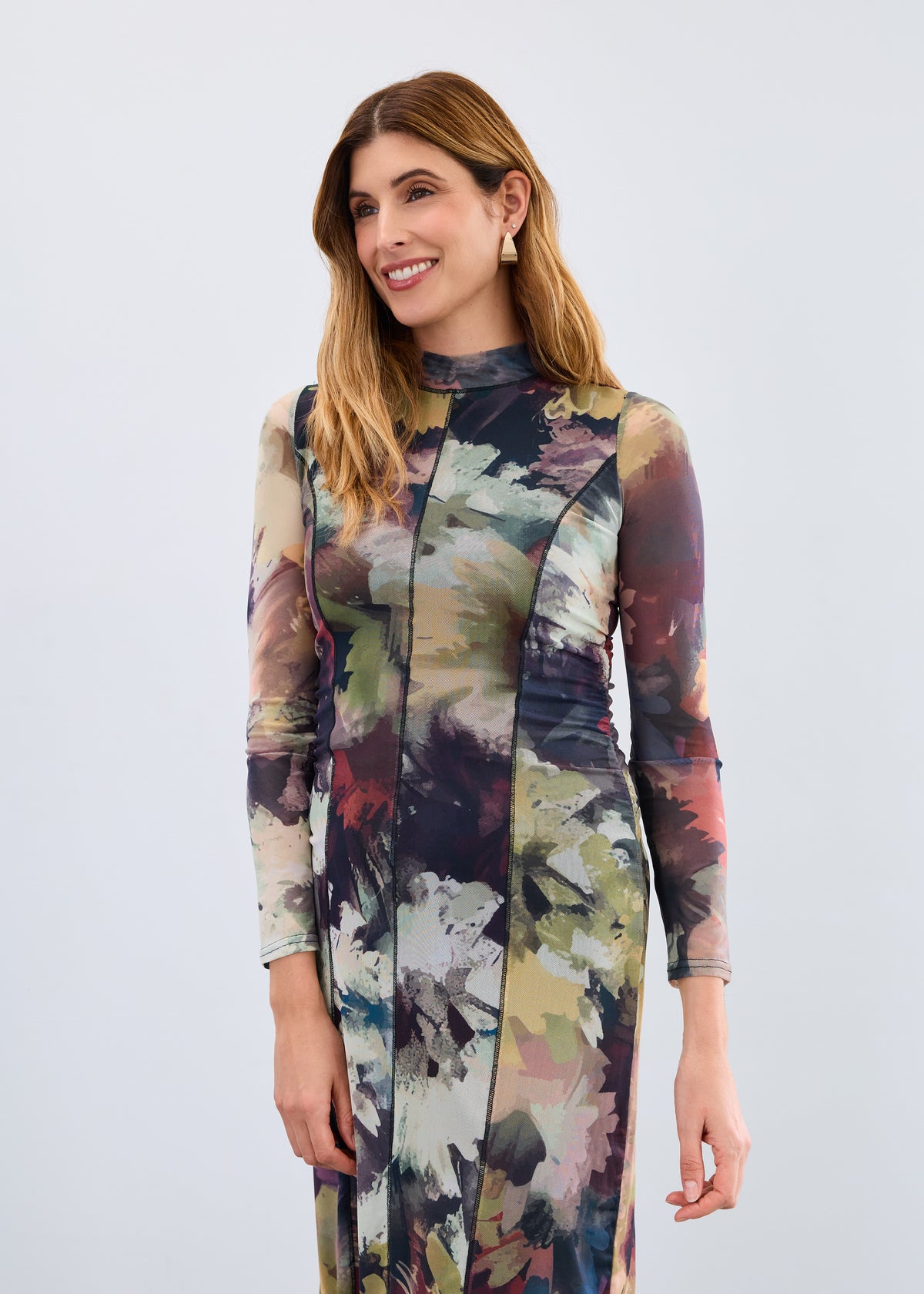 with jean mesh dress Mesh Midi Dress, Melanie XS