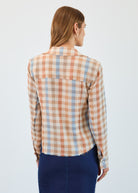 Long sleeve fringed gauze shirt